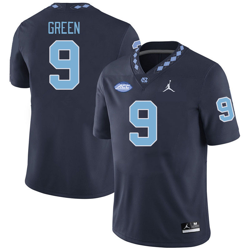 Men #9 Javarius Green North Carolina Tar Heels College Football Jerseys Stitched-Navy